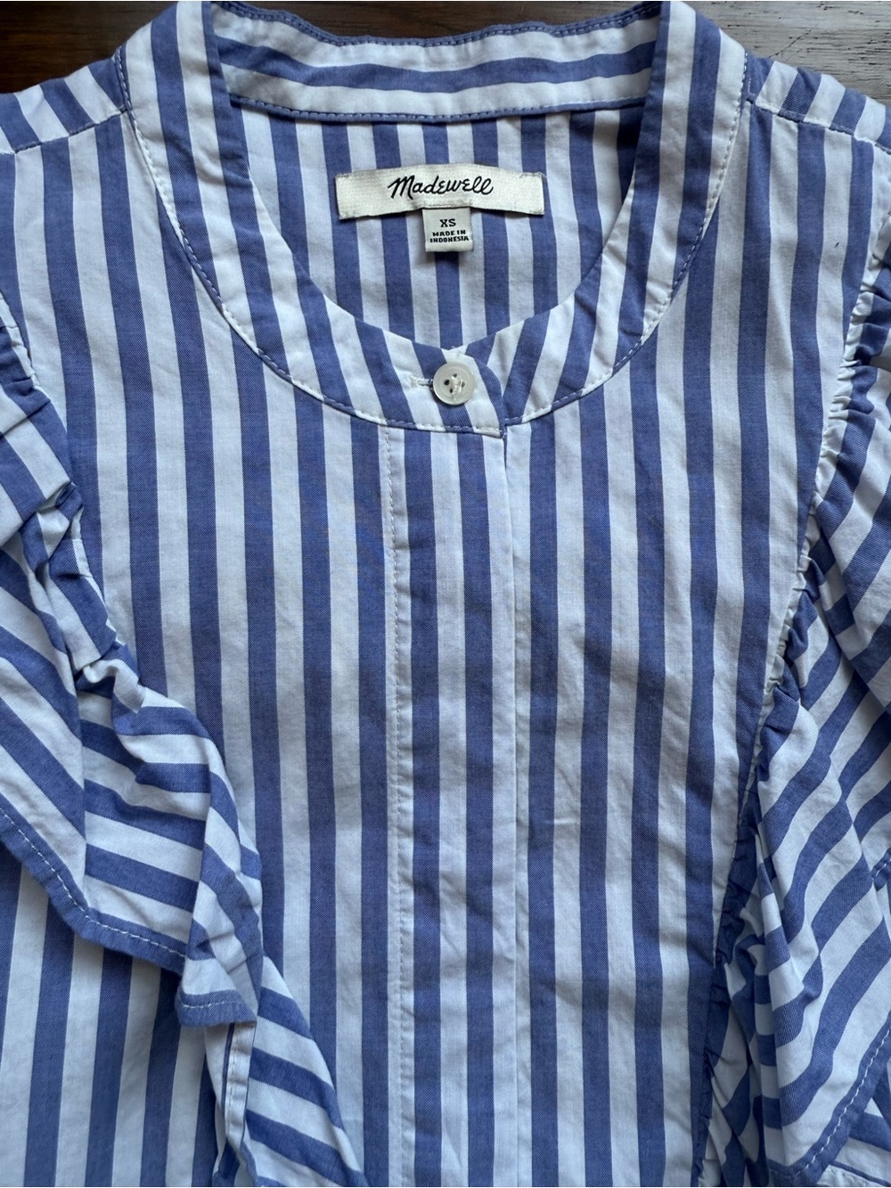 Madewell Striped Whitney Ruffle Blouse - Picture 3 of 8
